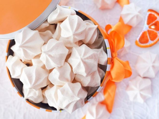 Рецепт апельсинового безе с винным камнем