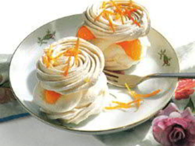 Рецепт апельсиновых безе с кремом