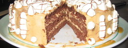 шоколадный бисквит с безе, крем с ноткой мокко. Шаг 13