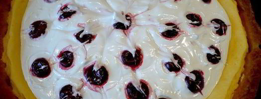 творожный десерт с пудингом и вишневым безе чизкейк. Шаг 8