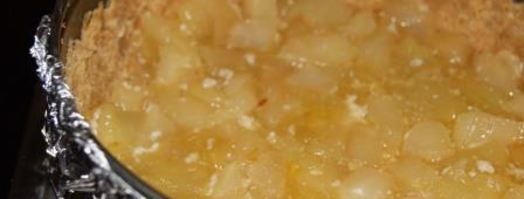 чизкейк с халвой и карамельными яблочками. Шаг 7