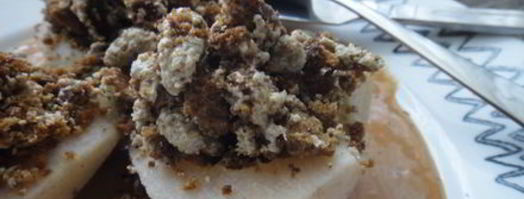 грушевые лодочки с пряником и халвой. Шаг 15