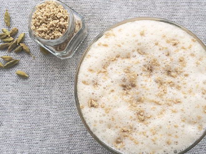 Рецепт кофе латте с халвой