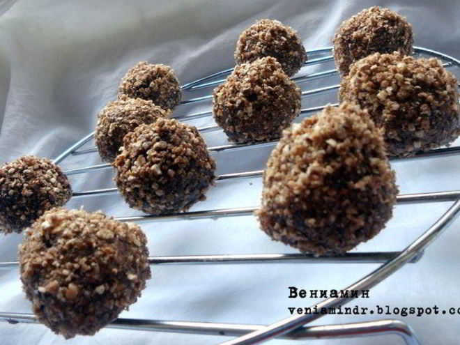 Рецепт шоколадных конфет с кешью и халвой