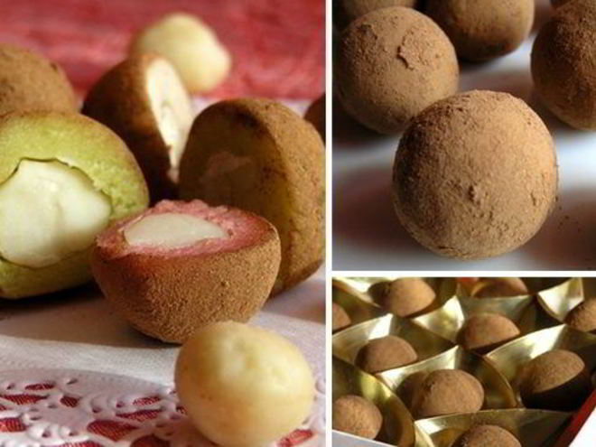 Рецепт конфет из марципана с орехом макадамия