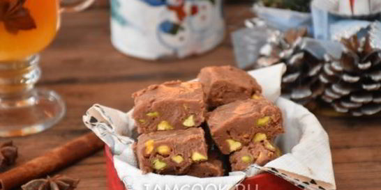 Мягкие шоколадные конфеты с фисташками