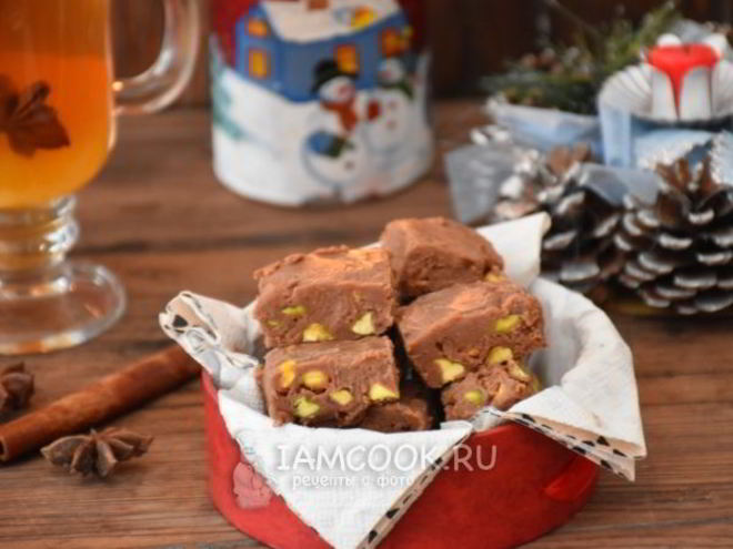 Рецепт мягких шоколадных конфет с фисташками