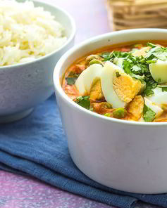 Кремовый карри с яйцами