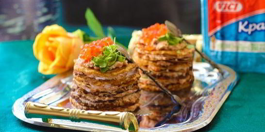 Закусочный мини-крепвиль с творожным кремом