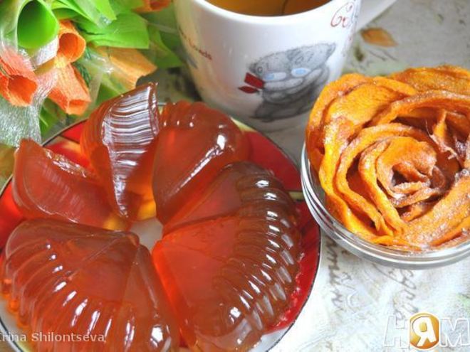 Рецепт тыквенных долек с мармеладом