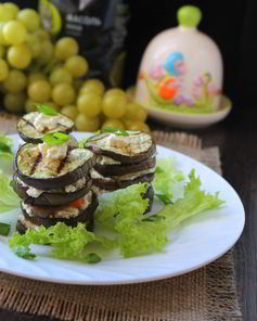 Мильфей из овощей и сыра