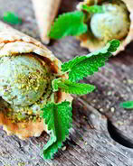 Лаймовое мороженое с чаем матча