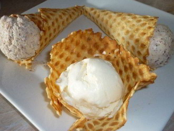 Рецепт сливочного пломбира в рожке по-домашнему