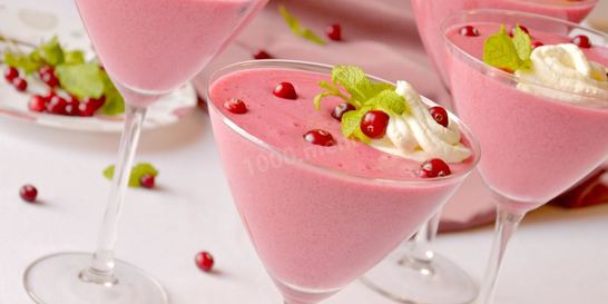 Клюквенный мусс с манной крупой