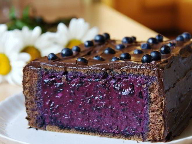 Рецепт торта-мусса с черникой