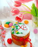 Кулич с апельсиновыми цукатами и ванилью