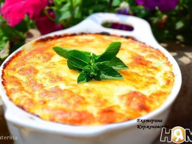 Рецепт кабачкового суфле под сырной корочкой