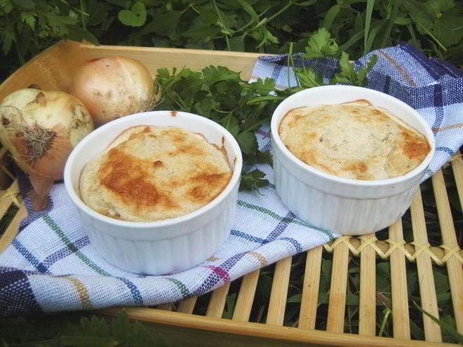 Рецепт хлебно-лукового суфле