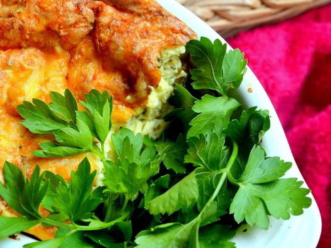 Рецепт творожно-картофельного суфле с кинзой