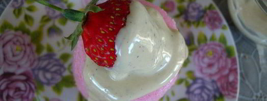 творожное суфле с белым шоколадом и клубникой. Шаг 15