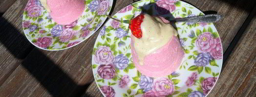 творожное суфле с белым шоколадом и клубникой. Шаг 17