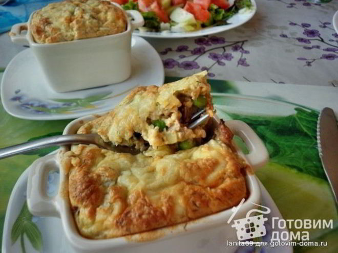 Рецепт жюльена-суфле с языком и кабачком