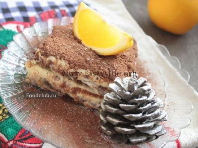 Рецепт тирамису с апельсиновым джемом и горьким шоколадом