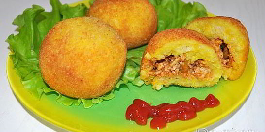 Аранчини с мясным фаршем