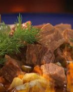 Азу из говядины с соленой черемшой