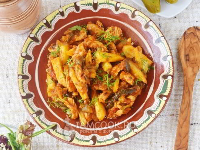 Рецепт азу из индейки на сковороде