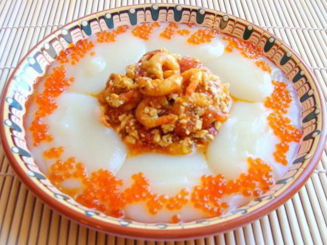 Рецепт азу из креветок с тофу и пикантным гарниром