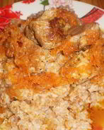 Азу из свинины с подливкой