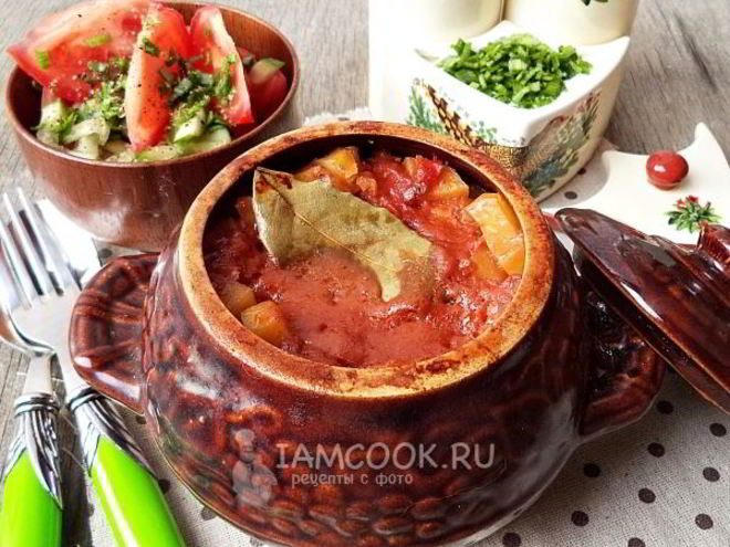 Рецепт азу по-татарски в горшочках