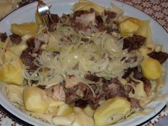 Рецепт бешбармака из свинины в мультиварке