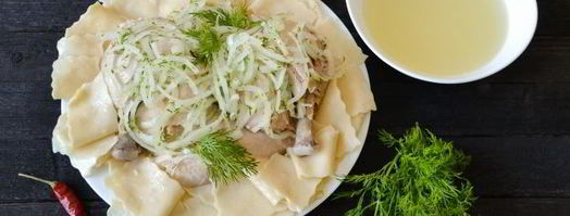 бешбармак из целой курицы с маринованным луком. Шаг 23