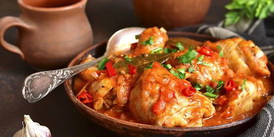 Чахохбили из курицы на белом вине