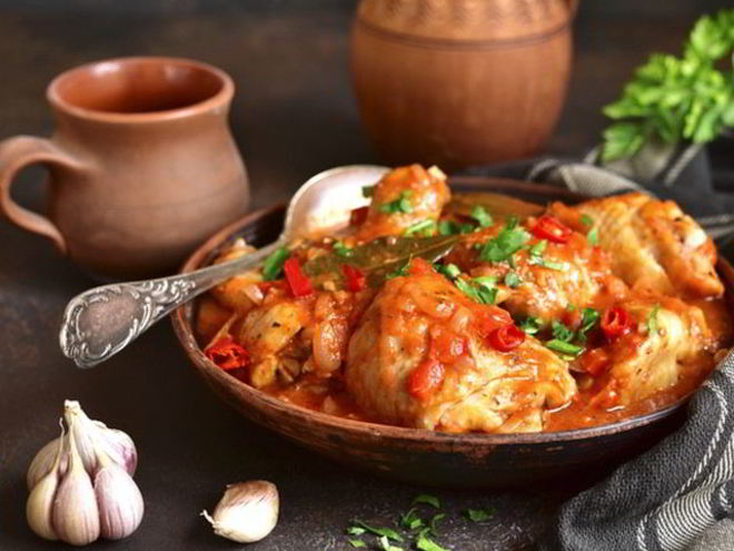 Рецепт чахохбили из курицы на белом вине