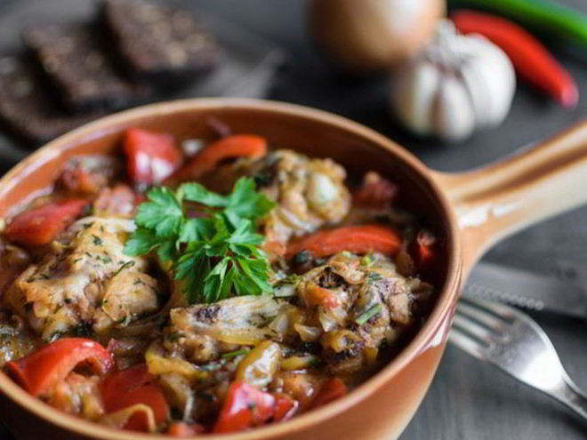 Рецепт чахохбили из курицы с яйцами