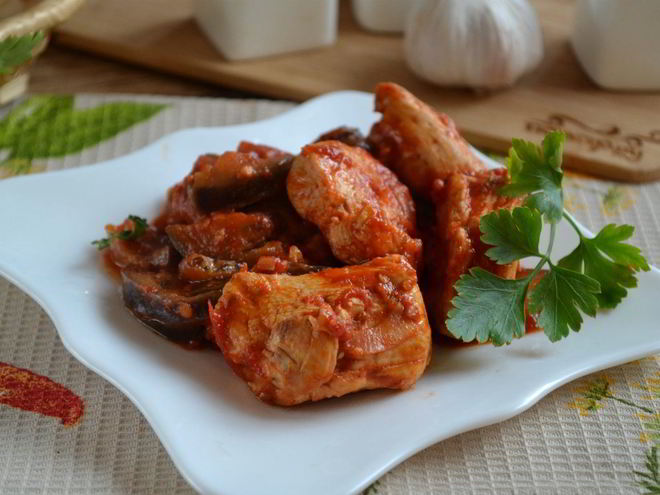 Рецепт чахохбили с баклажанами