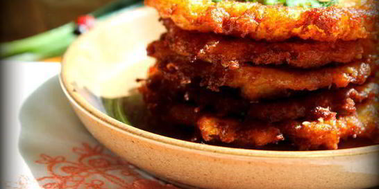 Драники с чесноком