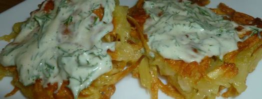 драники с сыром и горчичным соусом. Шаг 6