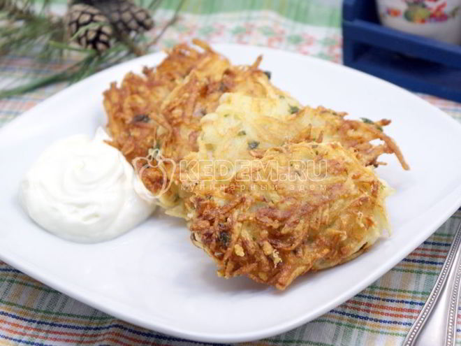 Рецепт драников с сыром и зеленью