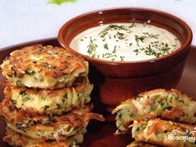 Рецепт драников с зеленью и сыром