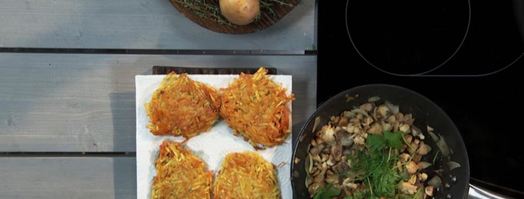 картофельные драники с грибами. Шаг 4