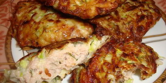 Колдуны из кабачка с куриным филе