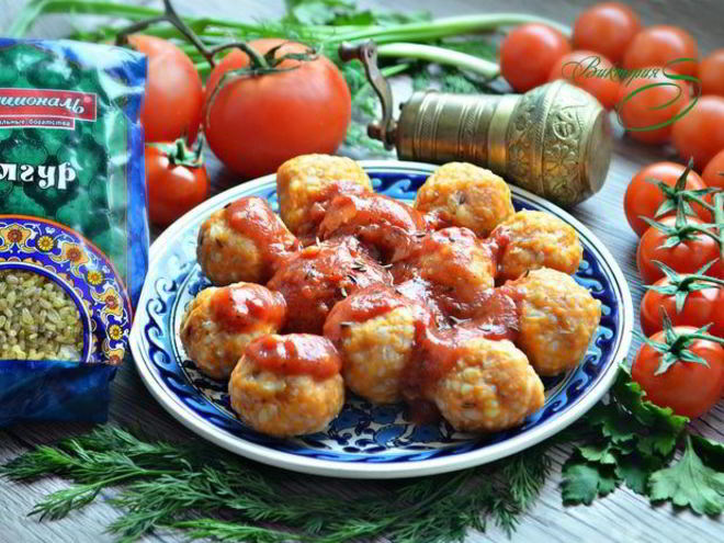 Рецепт фрикаделек из булгура в томатном соусе