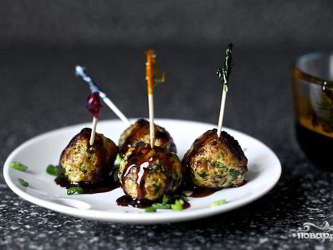 Рецепт фрикаделек с луком и имбирным соусом