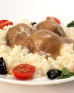 Фрикадельки с рисом и школьной подливой