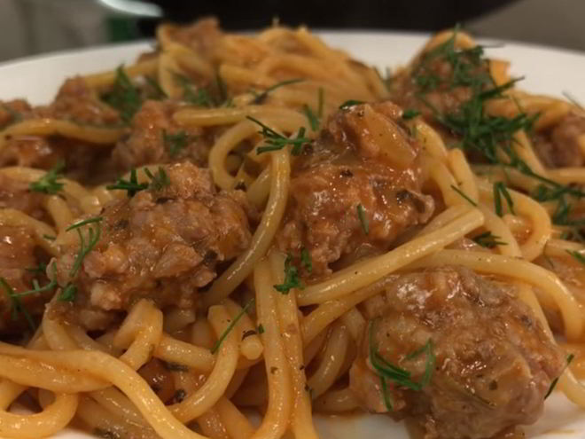 Рецепт макарон с фрикадельками за 25-30 минут