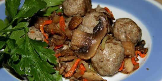 Закуска из грибов с фрикадельками